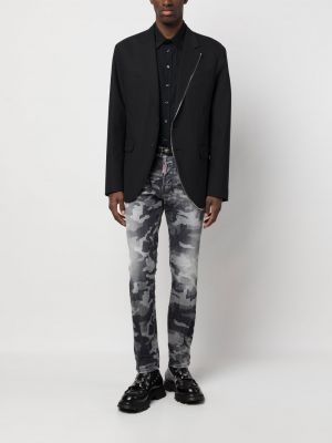 Skinny jeans mit print ausgestellt mit camouflage-print Dsquared2 grau