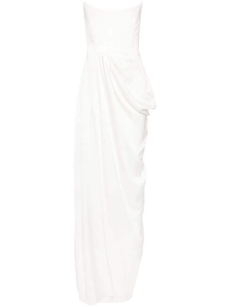 Krepové dlouhé šaty Alex Perry bílé
