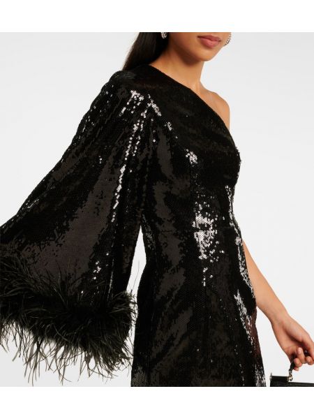 Šaty z peří Rebecca Vallance černé