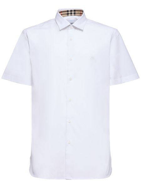 Camisa de algodón manga corta Burberry blanco
