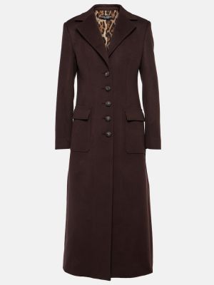 Dwurzędowy płaszcz wełniany z kaszmiru Dolce&gabbana brązowy