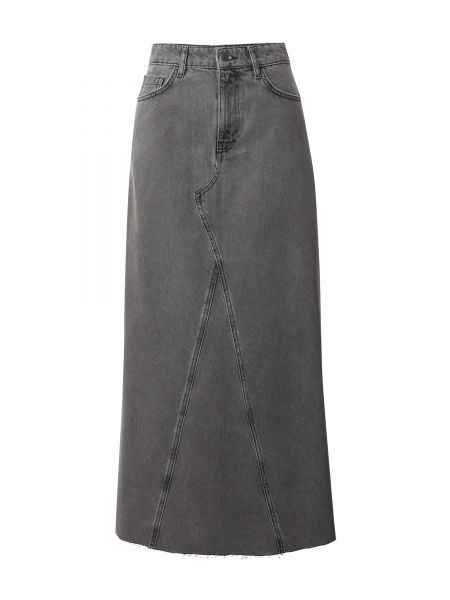 Džínsová sukňa Object sivá