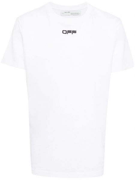 Bavlnené tričko s okrúhlym výstrihom Off-white biela