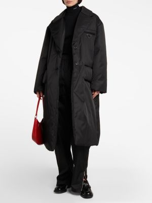 Manteau en nylon matelassé Prada noir