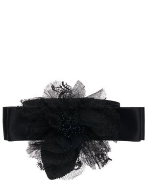 Svilena satenska ogrlica Dolce & Gabbana črna