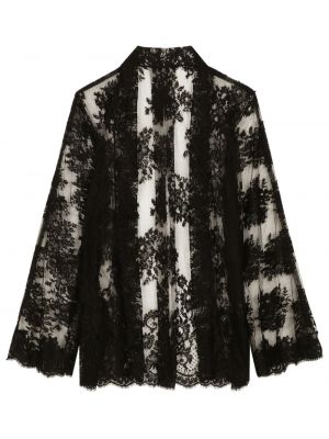 Prozirna jakna s čipkom Dolce & Gabbana crna