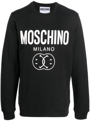 Trykt bomull sweatshirt Moschino svart