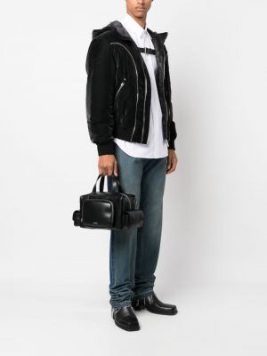 Leder shopper handtasche mit print Versace