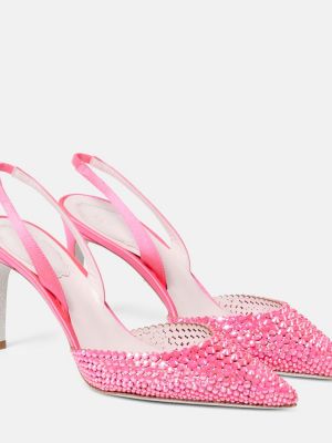 Sandali di raso slingback René Caovilla rosa