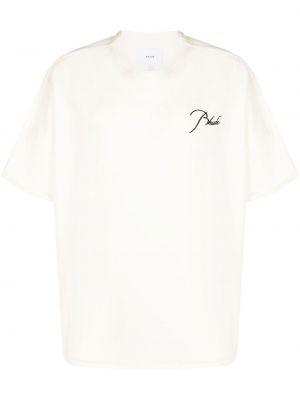 Bavlněné tričko s výšivkou Rhude bílé