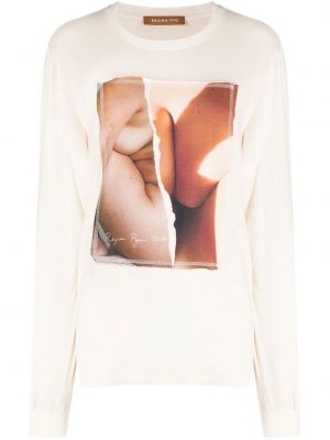 T-shirt avec manches longues Rejina Pyo blanc