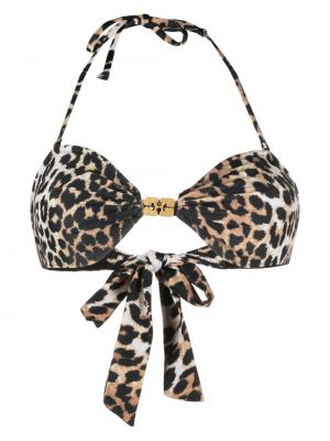Bikini cu imagine cu model leopard Ganni