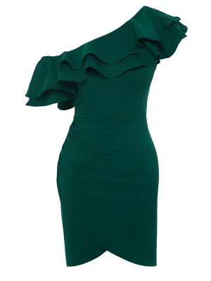 Večerní šaty s volány Trendyol zelené