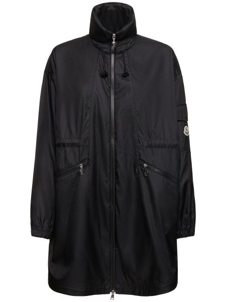 Chaqueta larga de nailon Moncler negro