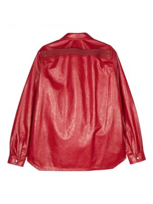 Kožená bunda Rick Owens červená