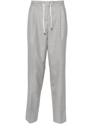 Vlněné kalhoty Brunello Cucinelli šedé