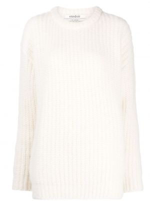 Sweter z okrągłym dekoltem chunky Kimhekim biały