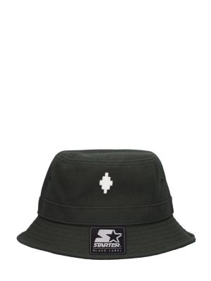 Haftowany kapelusz bawełniany Marcelo Burlon County Of Milan czarny