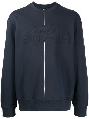 Bomull sweatshirt Armani Exchange blå