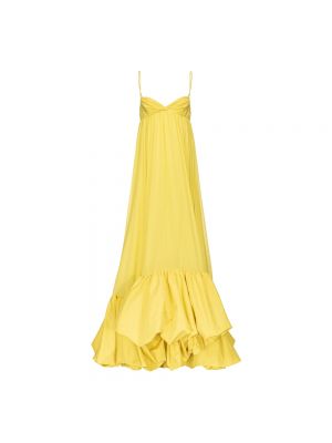 Żółta sukienka długa Pinko