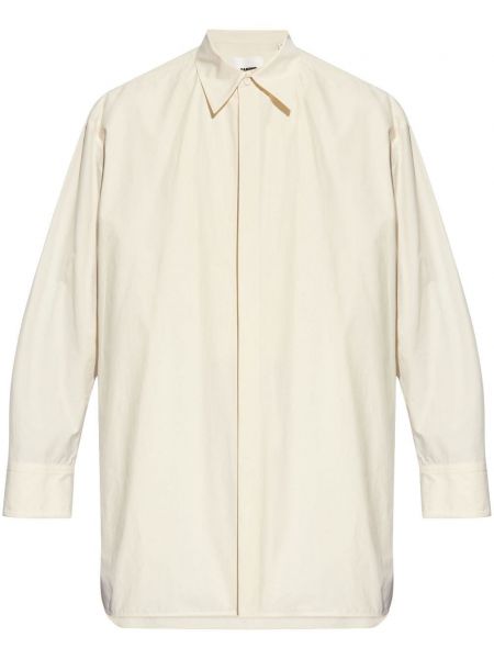 Βαμβακερό πουκάμισο Jil Sander λευκό