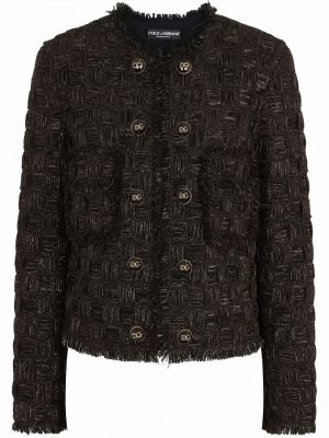 Blazer con botones de tweed Dolce & Gabbana negro