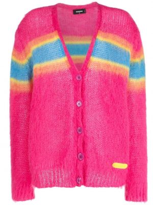 Cardigan a righe Dsquared2 rosa