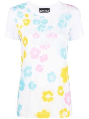 Tričko s potlačou s abstraktným vzorom Boutique Moschino biela