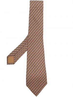 Cravată de mătase cu imagine Hermes maro