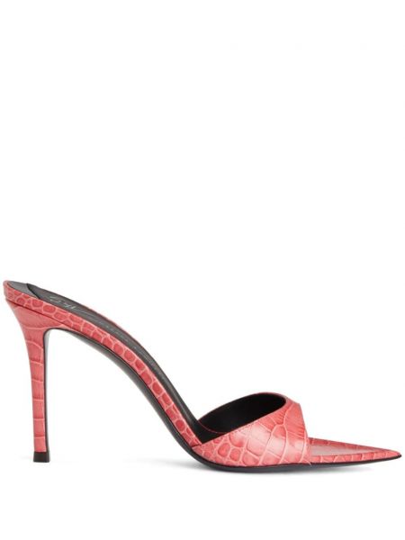 Papuci tip mules din piele Giuseppe Zanotti roz