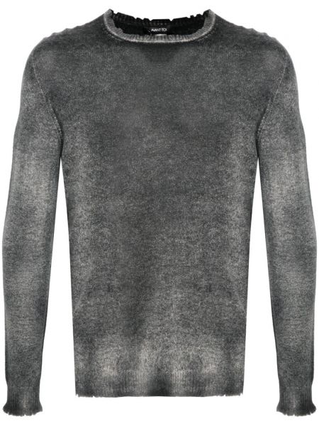 Kašmírový dlhý sveter s okrúhlym výstrihom Avant Toi sivá