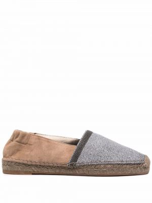 Semsket skinn espadrillos Brunello Cucinelli grå