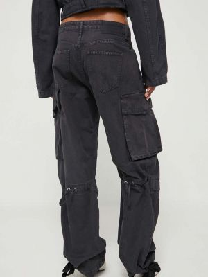 Blugi cu talie înaltă Moschino Jeans negru