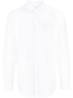 Bombažna srajca z vezenjem Lacoste bela