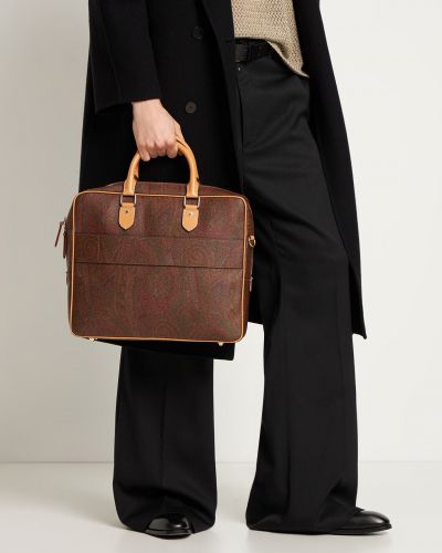 Памучни чанта с принт с пейсли десен Etro черно