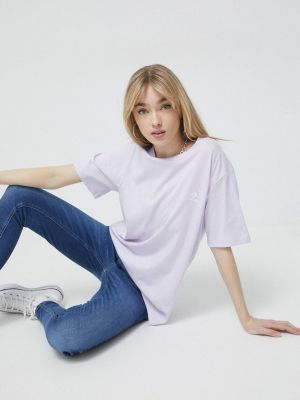 Bavlněné tričko Converse fialové