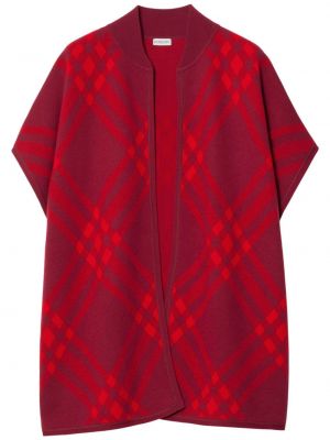 Καρό μάλλινο παλτό Burberry κόκκινο