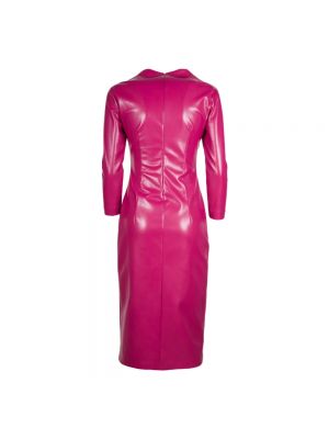 Vestido midi de cuero de cuero sintético Jucca rosa