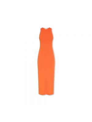 Sukienka bez rękawów wełniana Jil Sander pomarańczowa