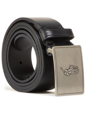 Cinturón de cuero con hebilla Polo Ralph Lauren negro