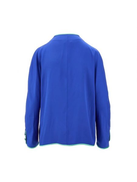 Camisa con cremallera con escote v Giorgio Armani azul