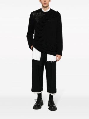 Sweter z okrągłym dekoltem chunky Comme Des Garcons Homme Plus czarny