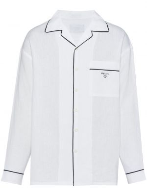 Lněná košile Prada bílá