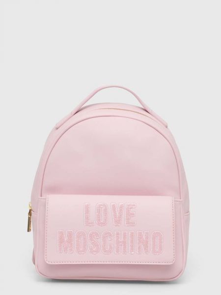 Раница с апликация Love Moschino розово
