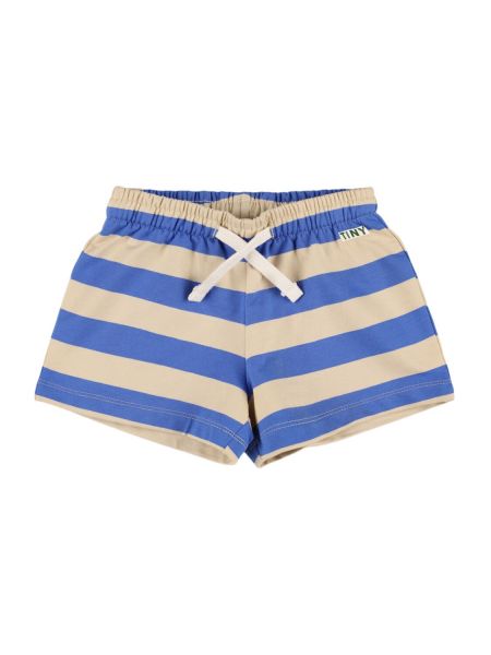 Stripete bomull shorts for jenter Tiny Cottons blå