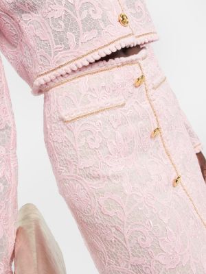Mini spódniczka koronkowa Giambattista Valli różowa