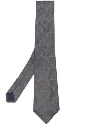 Svilena kravata s potiskom s paisley potiskom Versace Pre-owned modra
