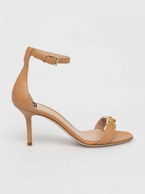 Kožené sandály Elisabetta Franchi hnědé