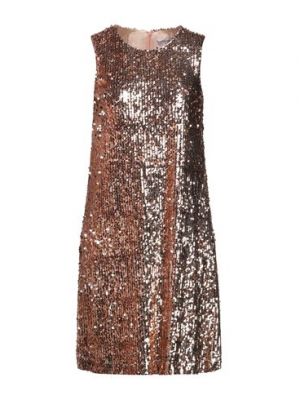 Платье мини короткое Lanacaprina, коричневое