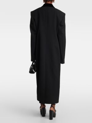 Βελούδινο μάλλινο παλτό Givenchy μαύρο